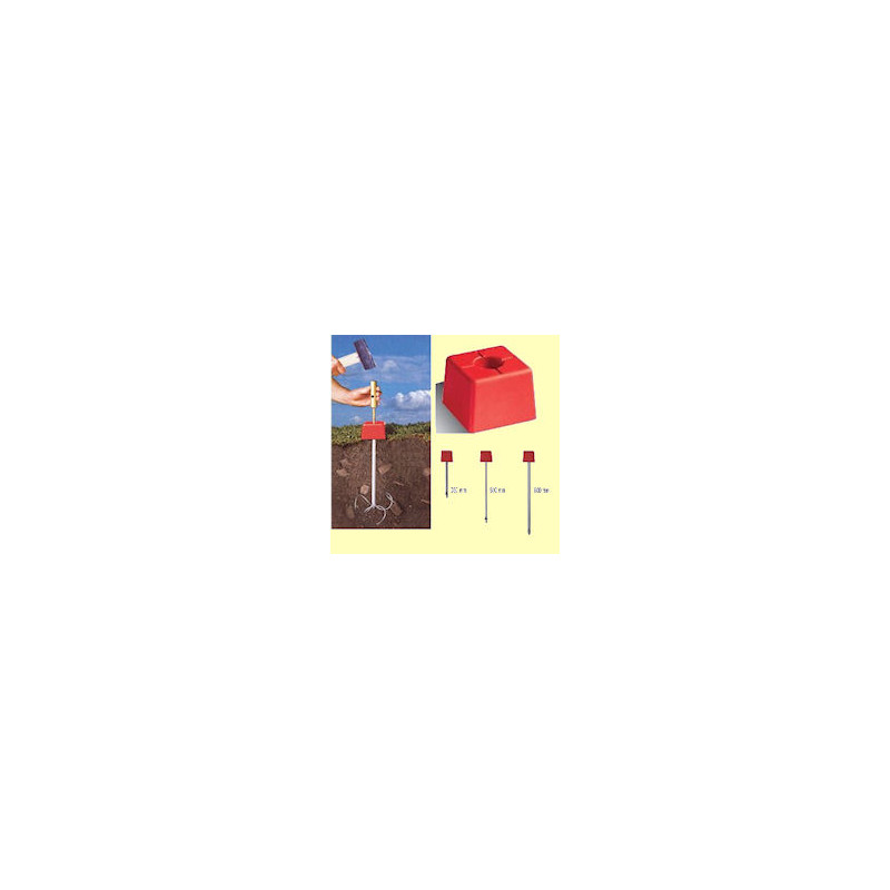 CIP50R Cippo poliroc rosso con puntale ancoraggio 50 cm